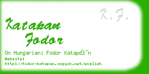 katapan fodor business card